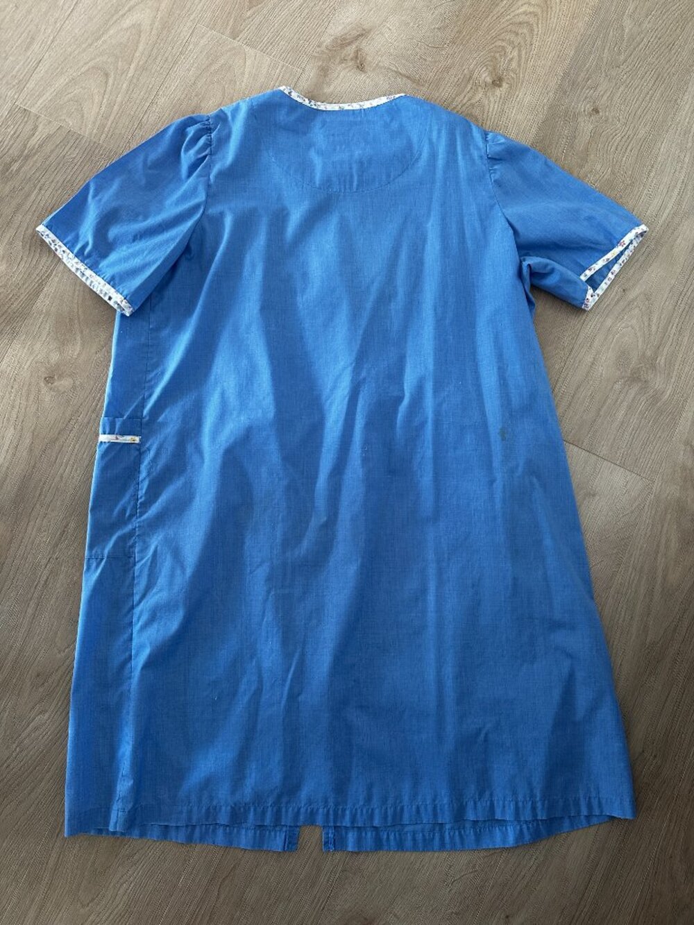 Women's Vintage Embroidered Retro House/Porch Dress sz XL - Royal Blue - Picture 7 of 11